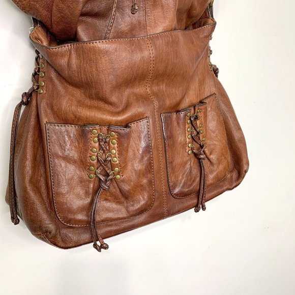 KOOBA ANNIE Brown Leather Lace Corset Messenger Bag OS - Picture 4 of 15